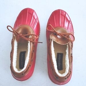 NWOB...Comfortview Red and Brown Winter Boots